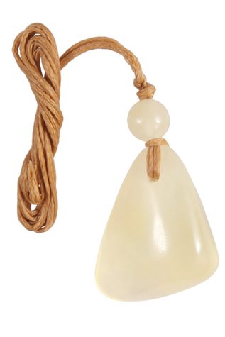 Triangular-shaped pendant with an amber ball