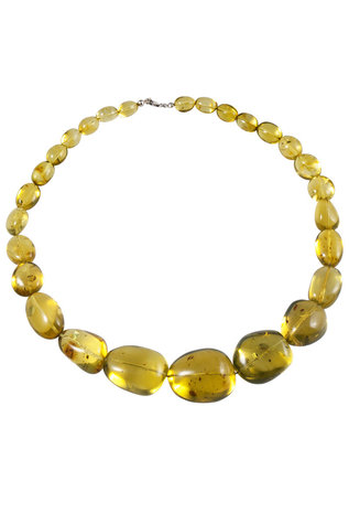 Green amber beads