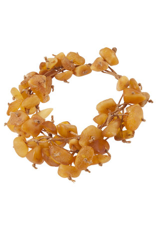 Bracelet made of polished amber stones
