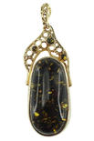 Серебряный кулон с камнем янтаря «Королева»