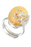 Серебряное кольцо со светлым янтарем «Люси»