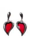 Rhodium-plated silver stud earrings “Hearts”