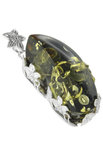 Кулон с камнем янтаря в серебре «Емира»