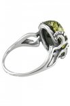 Серебряное кольцо с зеленым янтарем «Ульяна»