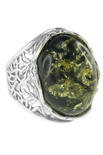 Серебряное кольцо с янтарем «Юнона»
