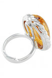 Срібний перстень з бурштином «Елегант»