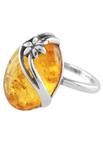 Серебряное кольцо с янтарем «Дайна»