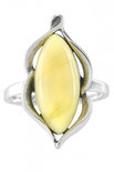 Срібний перстень зі світлим бурштином «Вілена»