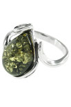 Перстень зі срібла з бурштином «Весна»
