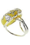 Перстень зі срібла і бурштину «Літній настрій»
