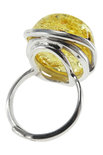 Срібний перстень з бурштином «Стелла»