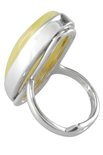 Серебряное кольцо с удлиненным камнем янтаря «Бритни»
