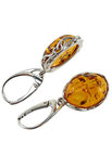 Silver earrings with amber “Juno”
