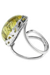 Срібний перстень з каменем бурштину «Аїда»