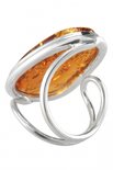Серебряное кольцо с янтарным камнем «Лола»