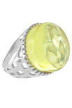 Серебряное кольцо со светлым янтарем «Аврора»