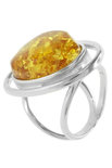 Silver ring with amber “Nika”