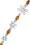 Silver bracelet with amber “Amelie”
