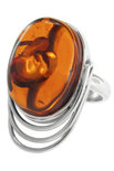 Серебряное кольцо с янтарем «Родос»
