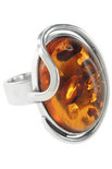 Срібний перстень з бурштином «Дара»