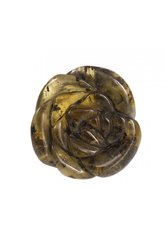 Кольцо из серебра и янтаря «Роза»