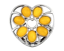 Кольцо с желтым янтарем «Сердце»