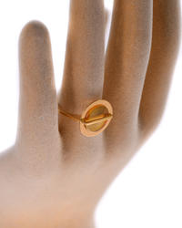 Silver ring with amber and gilding "Adela"