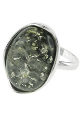 Срібний перстень з бурштином «Пастораль»