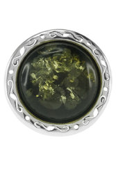 Срібний перстень з каменем бурштину «Амілія»