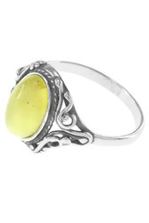 Перстень зі срібла і бурштину «Ксенія»