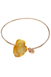 Necklace with amber flower and skull