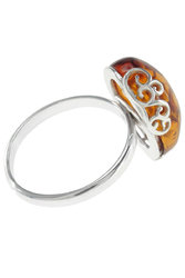 Срібний перстень з бурштином «Доліверія»