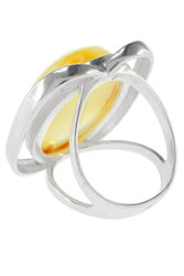 Silver ring with amber stone “Lyubava”