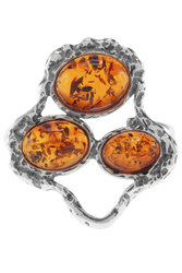 Ring with amber cabochons “Mosaic”