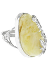 Срібний перстень з бурштином «Літній настрій»