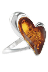 Серебряное кольцо с сердцем «Валентинка»