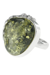 Серебряное кольцо с камнем янтаря «Элира»