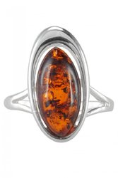 Серебряное кольцо с янтарем «Видана»