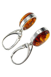 Earrings with amber and silver “Alsu”