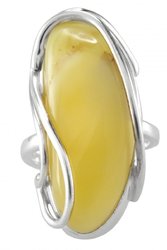 Серебряное кольцо с камнем янтаря «Джейн»