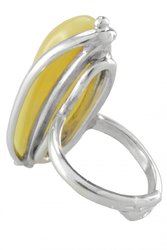 Срібний перстень з бурштином «Кларінс»