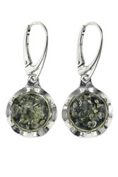 Earrings with amber in silver “Valerie”