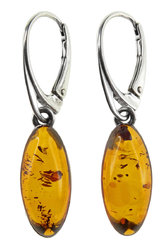 Silver earrings with amber “Emma”