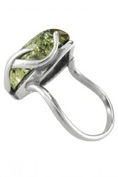 Срібний перстень з бурштином «Символ нескінченності»