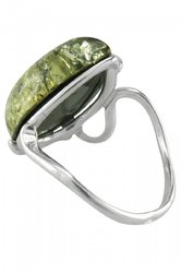 Перстень з каплевидним каменем бурштину «Тереза»