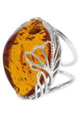 Серебряное кольцо с янтарем «Жозефина»