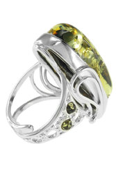 Срібний перстень з каменем бурштину «Фелісія»