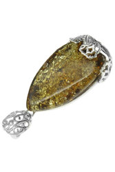 Amber pendant in silver frame “Alicia”