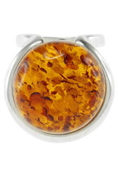 Ring made of silver and amber “Sofia”