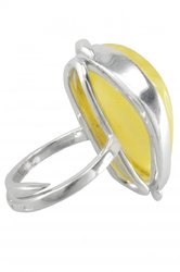 Серебряное кольцо со светлым камнем янтаря «Кларинс»